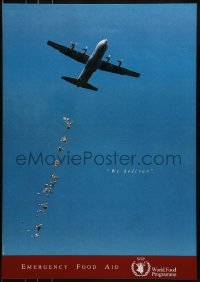 2d901 WORLD FOOD PROGRAMME 19x27 special poster 2000 food and aid being dropped by airplane