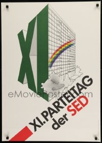 2d447 XI PARTEITAG DER SED 23x32 East German special poster 1986 Gunter Schorcht, rainbow