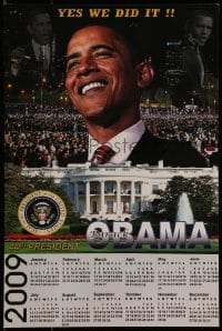 2d937 YES WE DID 12x18 special poster 2009 President Barack Obama, the White House and more