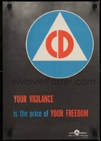 2d238 YOUR VIGILANCE IS THE PRICE OF YOUR FREEDOM 13x18 special poster 1952 civil defense