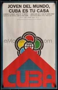 2d296 YOUTH OF THE WORLD CUBA IS YOUR HOME 17x27 Cuban special poster 1978 Clarita art, WFDY