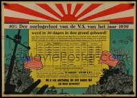 2d089 50% DER OORLOGSVLOOT VAN DE V.S. VAN HET JAAR 1939 24x33 Dutch WWII war poster 1943 anti-U.S.