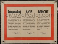 2d099 AVIS linen 16x23 Belgian WWII war poster 1940s ordering police to resume their normal duties