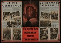 2d084 EN DEPIT DES BOMBARDEMENTS TERRORISTES 23x33 Belgian WWII war poster 1943 Allied bombings