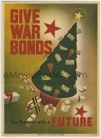 2d134 GIVE WAR BONDS 10x14 WWII war poster 1943 Don Snider art of war bonds on Christmas tree