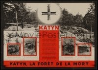 2d112 KATYN 24x33 Belgian WWII war poster 1944 about Soviet mass execution of Polish nationalists