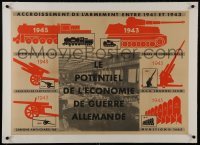 2d137 LE POTENTIEL DE L'ECONOMIE DE GUERRE ALLEMANDE linen 23x33 WWII war poster 1943 production