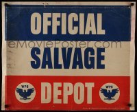 2d130 OFFICIAL SALVAGE DEPOT 22x26 WWII war poster 1942 due to shortages, you brought scraps here