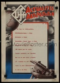 2d111 UFA ACTUALITES AKTUALITEITEN 12x16 Belgian newsreel war poster 1943 UFA WWII news of battles