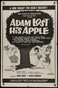 2f027 ADAM LOST HIS APPLE 1sh 1965 wacky sexploitation, a new height for adult delight!