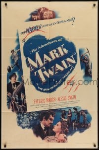 2f030 ADVENTURES OF MARK TWAIN style A 1sh 1944 Fredric March as Twain, the gol-darndest American!