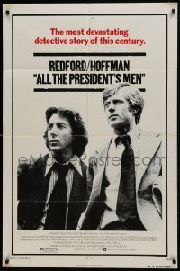 2f038 ALL THE PRESIDENT'S MEN 1sh 1976 Dustin Hoffman & Robert Redford as Woodward & Bernstein!