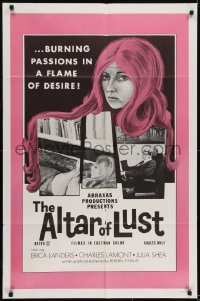 2f039 ALTAR OF LUST 1sh 1971 Roberta Findlay, Harry Reems, burning passions in a flame of desire!
