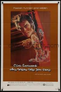 2f057 ANY WHICH WAY YOU CAN 1sh 1980 cool artwork of Clint Eastwood & Clyde by Bob Peak!