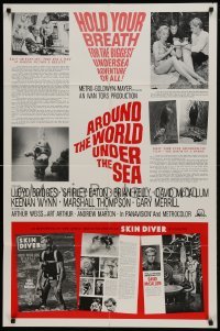 2f060 AROUND THE WORLD UNDER THE SEA 1sh 1966 Lloyd Bridges, McCallum, Skin Diver magazine!