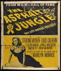 2f064 ASPHALT JUNGLE trimmed 27x32 1sh R1954 Marilyn Monroe, John Huston classic film noir!