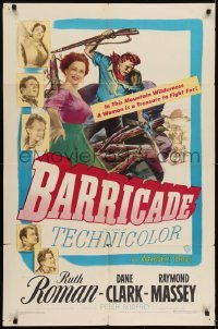 2f078 BARRICADE 1sh 1950 Jack London, Ruth Roman is a treasure to fight for!