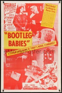 2f117 SOULS IN PAWN 1sh R1950s a searing indictment of today's moral standards, Bootleg Babies!