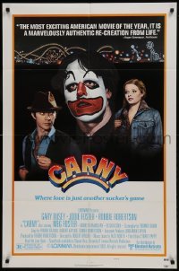 2f147 CARNY style B 1sh 1980 Jodie Foster, Robbie Robertson, Gary Busey in carnival clown make up!