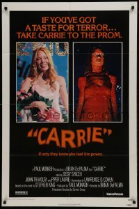 2f149 CARRIE 1sh 1976 Stephen King, Sissy Spacek before and after her bloodbath at the prom!
