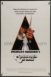 2f172 CLOCKWORK ORANGE int'l 1sh 1972 Stanley Kubrick classic, Castle art of Malcolm McDowell!