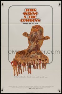 2f195 COWBOYS style B 1sh 1972 John Wayne & the Cowboys, cool Craig Nelson western art!