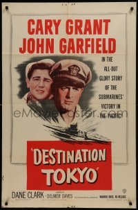 2f229 DESTINATION TOKYO 1sh R1950 Cary Grant & John Garfield in World War II!