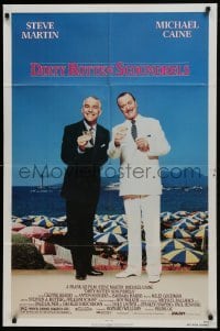 2f239 DIRTY ROTTEN SCOUNDRELS 1sh 1988 wacky Steve Martin & Michael Caine, directed by Frank Oz!