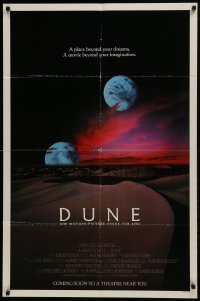 2f260 DUNE advance 1sh 1984 David Lynch sci-fi classic, two moons over the desert planet Arrakis!