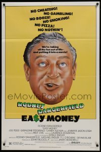 2f268 EASY MONEY 1sh 1983 wacky headshot artwork of screwball Rodney Dangerfield!