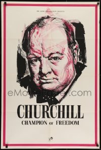 2f166 CHURCHILL: CHAMPION OF FREEDOM English 1sh 1965 great portrait artwork of Winston!