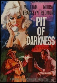 2f694 PIT OF DARKNESS English 1sh 1961 cool art of sexy blonde victim in lace nightie!