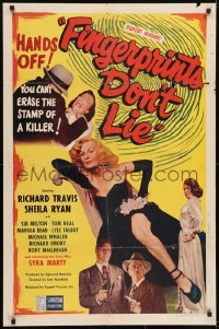 2f314 FINGERPRINTS DON'T LIE 1sh 1951 what sexy bad girl Syra Marty did to love was a crime!