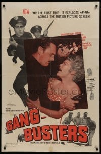 2f352 GANG BUSTERS 1sh 1954 Public Enemy No 4, based on hit TV and radio show!