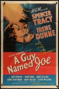 2f391 GUY NAMED JOE 1sh 1944 World War II pilot Spencer Tracy loves Irene Dunne after death!