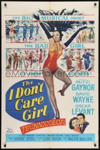 2f442 I DON'T CARE GIRL 1sh 1952 great full-length art of sexy showgirl Mitzi Gaynor!