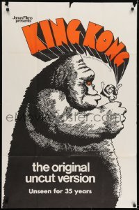 2f494 KING KONG 1sh R1968 Fay Wray, Robert Armstrong, cool comic art by Lee J. Reedy!