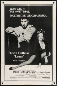 2f525 LENNY style B 1sh 1974 Dustin Hoffman as comedian Lenny Bruce w/microphone, Valerie Perrine!