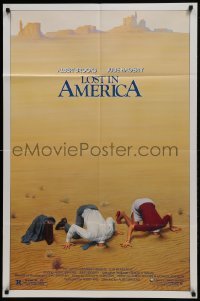 2f548 LOST IN AMERICA 1sh 1985 Lettick art of Albert Brooks & Julie Hagerty w/heads in sand!