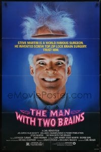2f568 MAN WITH TWO BRAINS 1sh 1983 wacky world famous surgeon Steve Martin performs brain surgery!