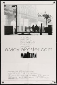 2f571 MANHATTAN style B 1sh 1979 Woody Allen & Diane Keaton, New York City title design by Burt Kleeger!