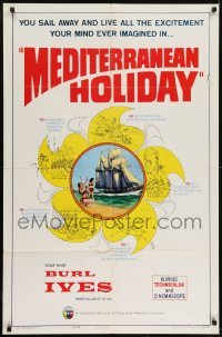 2f582 MEDITERRANEAN HOLIDAY 1sh 1964 Burl Ives, German, all the excitement your mind ever imagined!