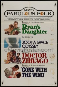 2f588 MGM'S FABULOUS FOUR 1sh 1971 Ryan's Daughter, 2001, Doctor Zhivago & Gone With the Wind!