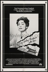 2f598 MOMMIE DEAREST 1sh 1981 great portrait of Faye Dunaway as legendary actress Joan Crawford!