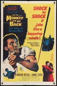 2f600 MONKEY ON MY BACK 1sh 1957 Cameron Mitchell chooses a woman over dope and kicks the habit!
