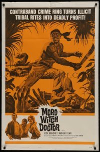 2f605 MORO WITCH DOCTOR 1sh 1964 Jock Mahoney vs. contraband crime ring, deadly profit!