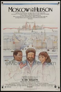 2f606 MOSCOW ON THE HUDSON 1sh 1984 great artwork of Russian Robin Williams by Craig!