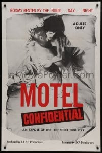 2f608 MOTEL CONFIDENTIAL 1sh 1967 the hot sheet industry, rooms by the hour, day, or night!