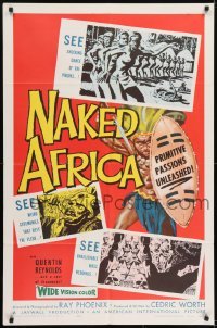 2f620 NAKED AFRICA 1sh 1957 AIP shockumentary, primitive passions unleashed!