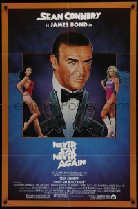 2f632 NEVER SAY NEVER AGAIN 1sh 1983 art of Sean Connery as James Bond 007 by Obrero!